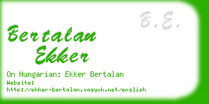 bertalan ekker business card